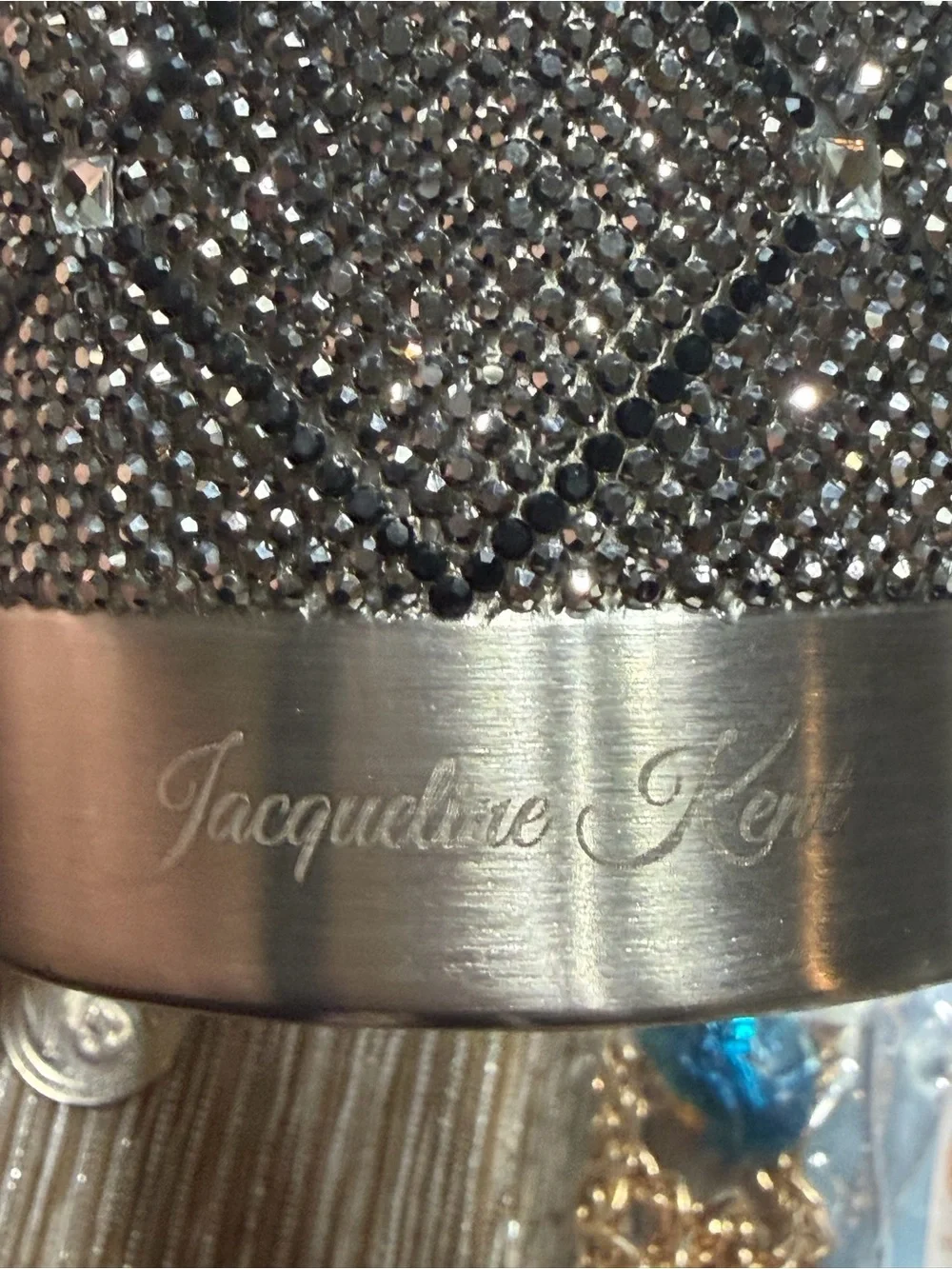 Sparkling Silver Rhinestone Travel Tumbler - Elegant Bling Insulated Cup JK